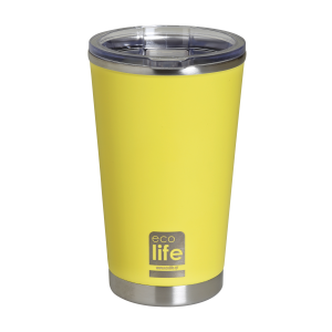 Yellow Coffee Thermos 370ml | Διαφανές Καπάκι