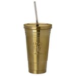 Bronze Thermos Cup 480ml | Ανοξείδωτο Καλαμάκι