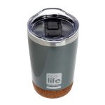 Light Grey (Cork Bottom) Coffee Thermos 370ml | Διαφανές Καπάκι