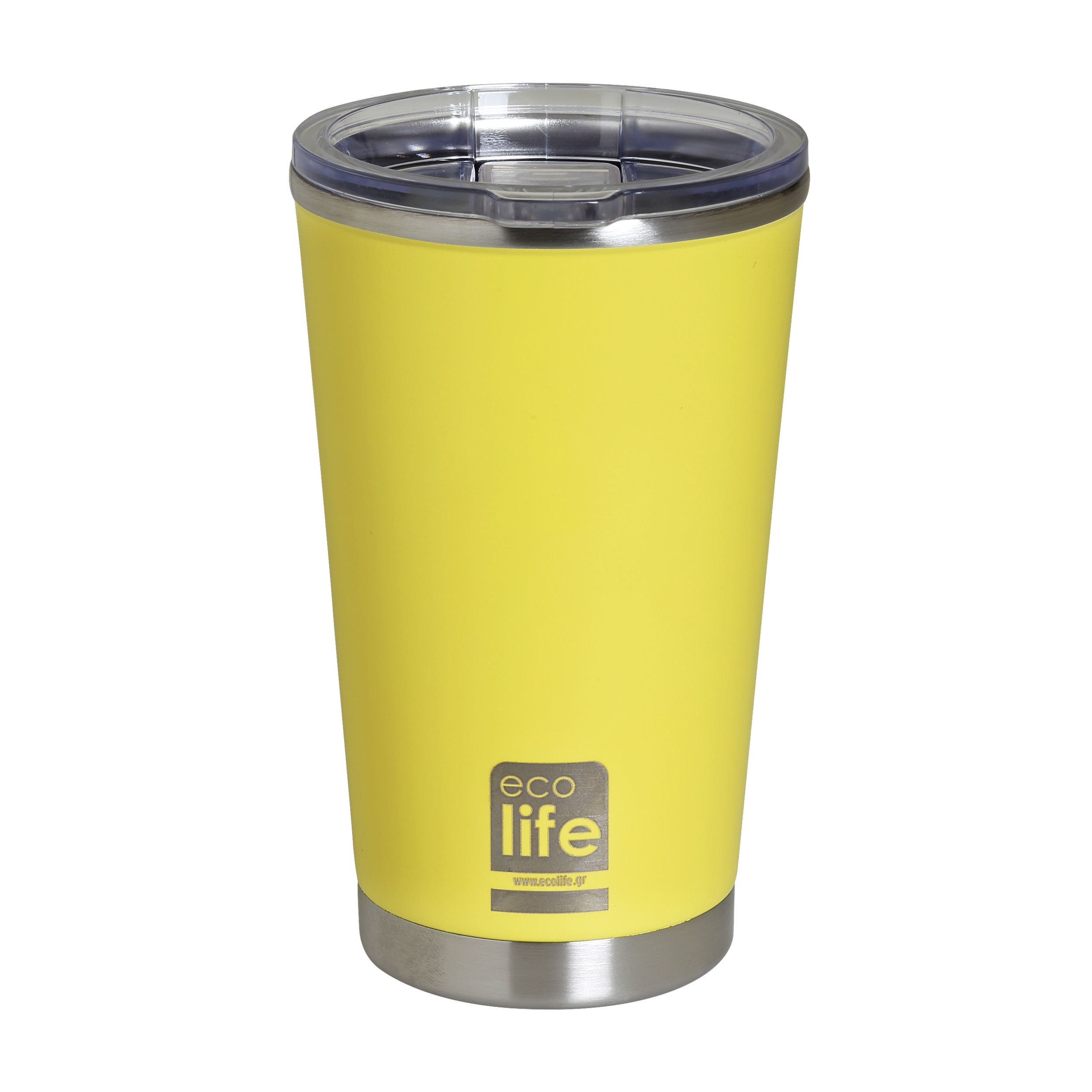 Yellow Coffee Thermos 370ml | Διαφανές Καπάκι