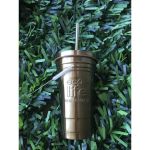 Bronze Thermos Cup 480ml | Ανοξείδωτο Καλαμάκι