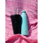 Black Thermos Cup 480ml | Ανοξείδωτο Καλαμάκι